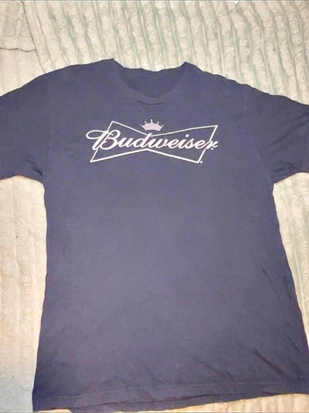 Vintage Budweiser Graphic Logo Short Sleeve Black T-Shirt